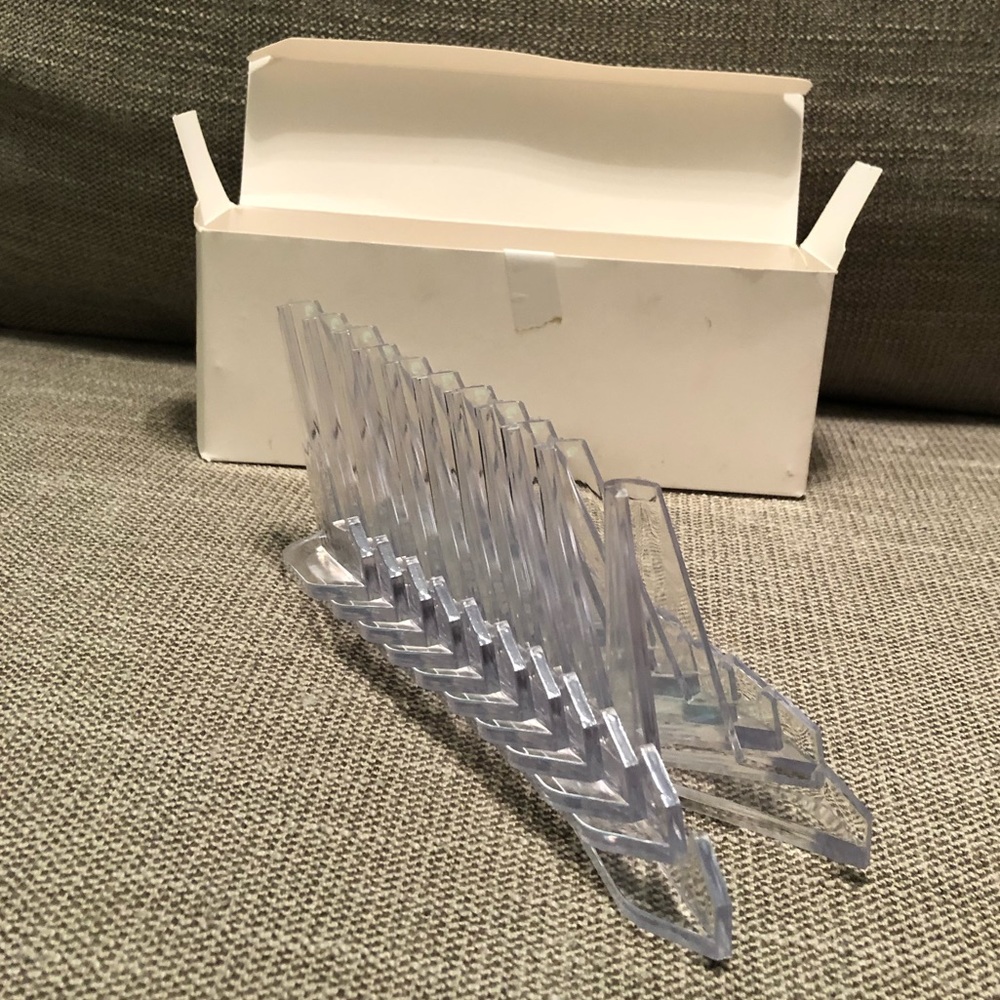 11 Acrylic Display Stands Size 2.09”wide by 2.64”